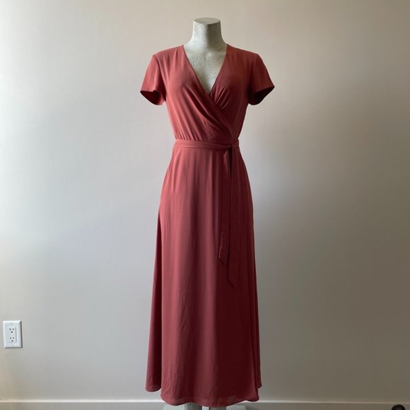Aritzia Dresses & Skirts - Aritzia | Babaton Slit Wrap Maxi Dress in Cider Gold